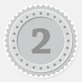 Adesivo Redondo 2nd Place Silver Medal