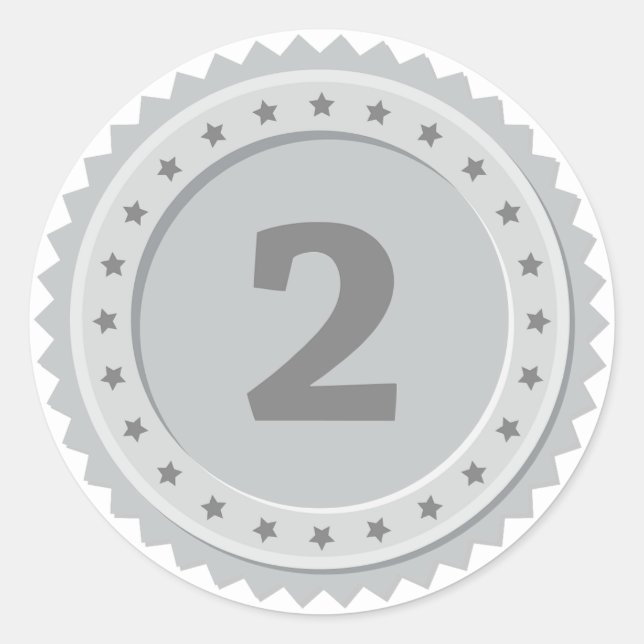 Adesivo Redondo 2nd Place Silver Medal (Frente)