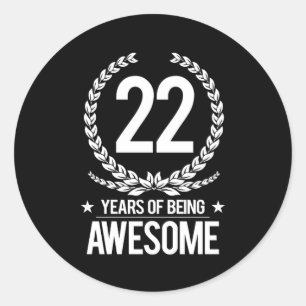 Adesivo Redondo 2ò Aniversário (22 anos de ser impressionantes)