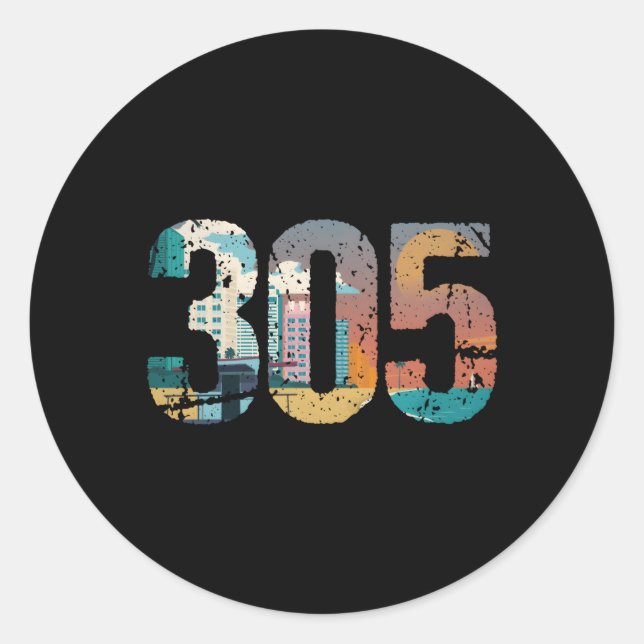 Adesivo Redondo 305 Dade County Miami (Frente)