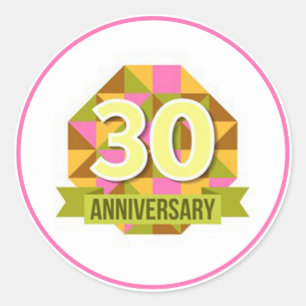 Adesivo Redondo 30 anos