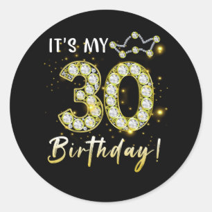 Adesivo Redondo 30 anos É meu aniversário de 30 anos de aniversári