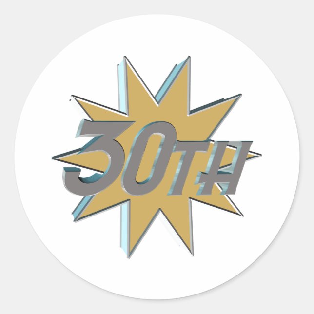 Adesivo Redondo 30.o aniversário7t (Frente)