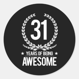 Adesivo Redondo 31º Aniversário (31 Anos De Incrível)