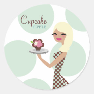 Adesivo Redondo 311-Candie cupcake Cutie_Turquoise
