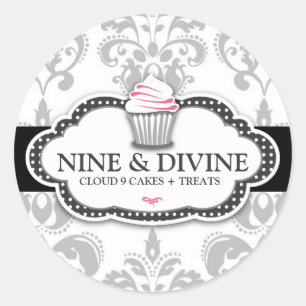 Adesivo Redondo 311 Cinza divina Cupcake branco para as válvulas