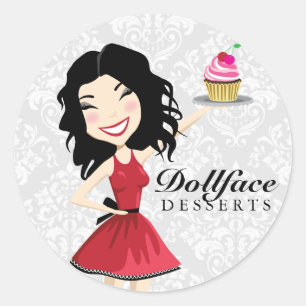 Adesivo Redondo 311 Desserts Dollface Kimmie Damask
