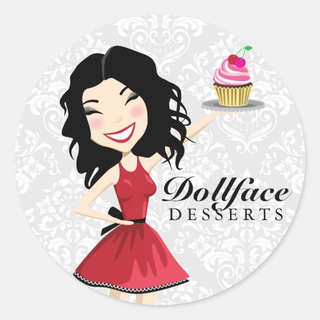 Adesivo Redondo 311 Desserts Dollface Kimmie Damask (Frente)