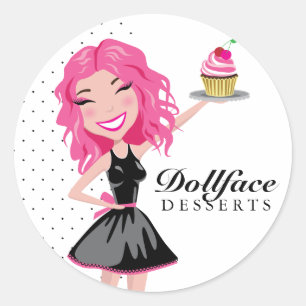 Adesivo Redondo 311 Desserts Dollface Pinkie