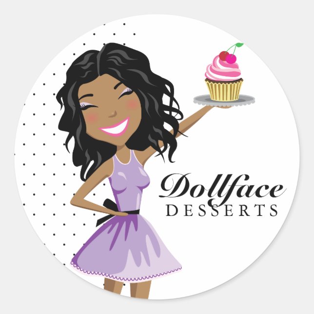 Adesivo Redondo 311 Dollface Desserts Ebonie (Frente)