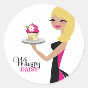 Adesivo Redondo 311 louro ondulado de Cutie do cupcake da