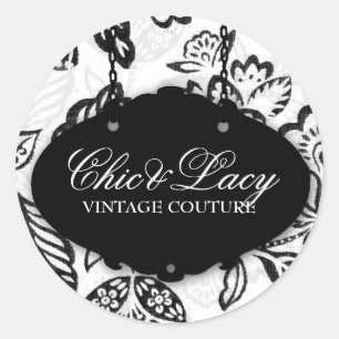 Adesivo Redondo 311 preto e branco chique e Lacey