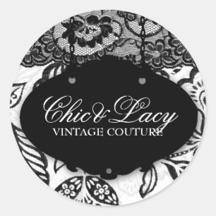Adesivo Redondo 311 preto e branco chique e Lacey