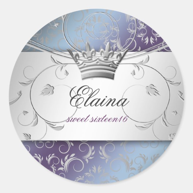 Adesivo Redondo 311-Silver Divine Hydrangea Sticker (Frente)