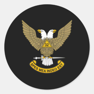 Adesivo Redondo 32º Grau Mason 32 Masonic Scottish Rite Up