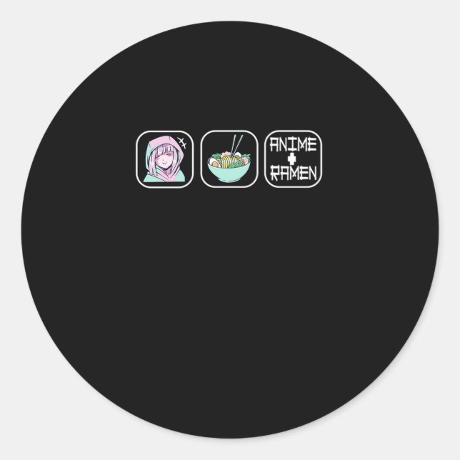 Adesivo Redondo 32.Anime Love Ramen (Frente)
