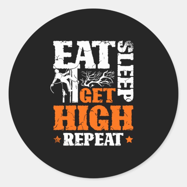 Adesivo Redondo 33.Arborista para aparador de árvores (Frente)