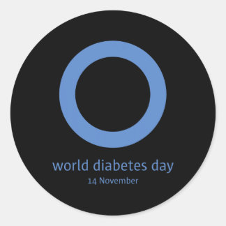 Adesivo Redondo "Dia Mundial da Diabetes " Sensibilização 