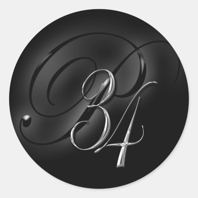 Adesivo Redondo 34 Envelope de Casamento Inicial P Seal II (Frente)