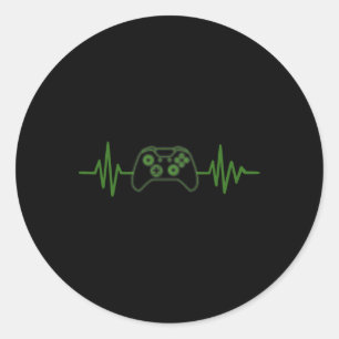 Adesivo Redondo 365 Gamer Heartbeat Tee Para Jogadores De Vídeo