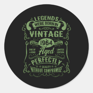 Adesivo Redondo 365 Legendas Em Que Nascer Em 1964