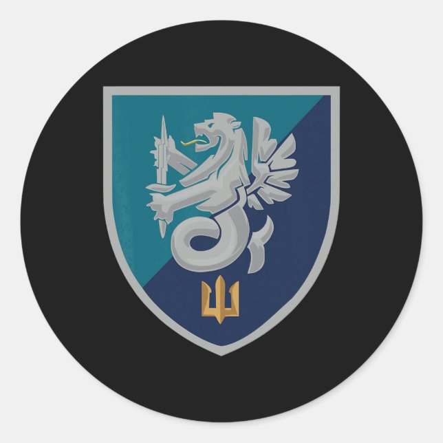 Adesivo Redondo 37th Naval Infantry Brigade (ukraine) Ukrainian Mi (Frente)