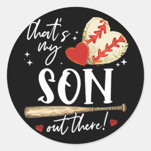 Adesivo Redondo #39;s Meu Filho Lá Fora Baseball Mamãe Mãe Mãe D