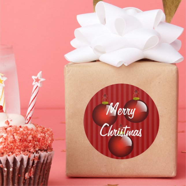 Adesivo Redondo 3 Autocolantes vermelhos (Festa)