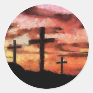 Adesivo Redondo 3 cruz pintura