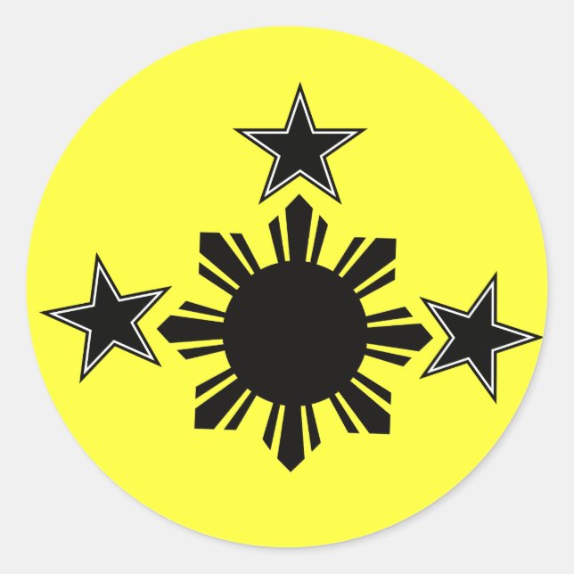 Adesivo Redondo 3 estrelas e um sol (Frente)