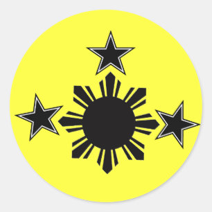 Adesivo Redondo 3 estrelas e um Sun