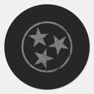 Adesivo Redondo 3 Estrelas Tn Sinalizador Distinto Estado Do Tenne
