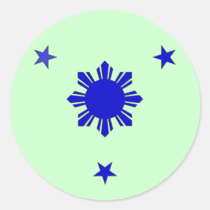 Adesivo Redondo 3 estrelas & um Sun