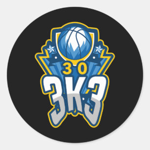 Adesivo Redondo 3 K 3 Point Basball Record 3000 Três Ponteiros