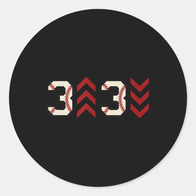 Adesivo Redondo 3 para 3 para 3 para cima Três para baixo Sofball  (Frente)