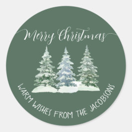 Adesivo Redondo 3 Pinheiros Sábado Russo Feliz Natal Feliz