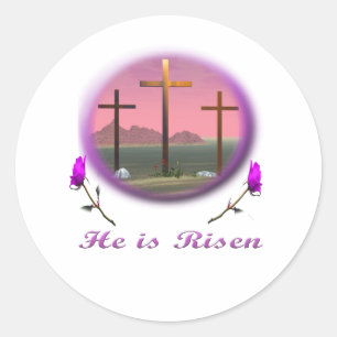 Adesivo Redondo 3 Pink cruza presentes cristãos