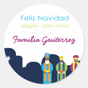 Adesivo Redondo 3 Reyes Greeting Sticker