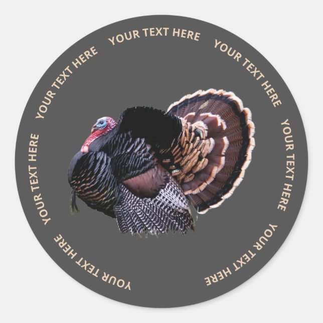 Adesivo Redondo 3" Round Wild Turkey Sticker (Frente)