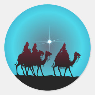 Adesivo Redondo 3 WISEMEN & ESTRELAS por SHARON SHARPE