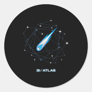 Adesivo Redondo 3i Atlas Cometa Interestelar 2025 Astronomia Espac