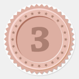 Adesivo Redondo 3rd Place Bronze Medal