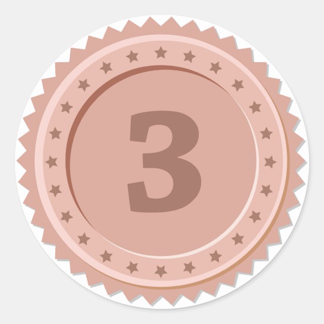 Adesivo Redondo 3rd Place Bronze Medal (Frente)