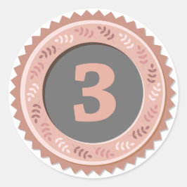 Adesivo Redondo 3rd Place Bronze Medal Dark