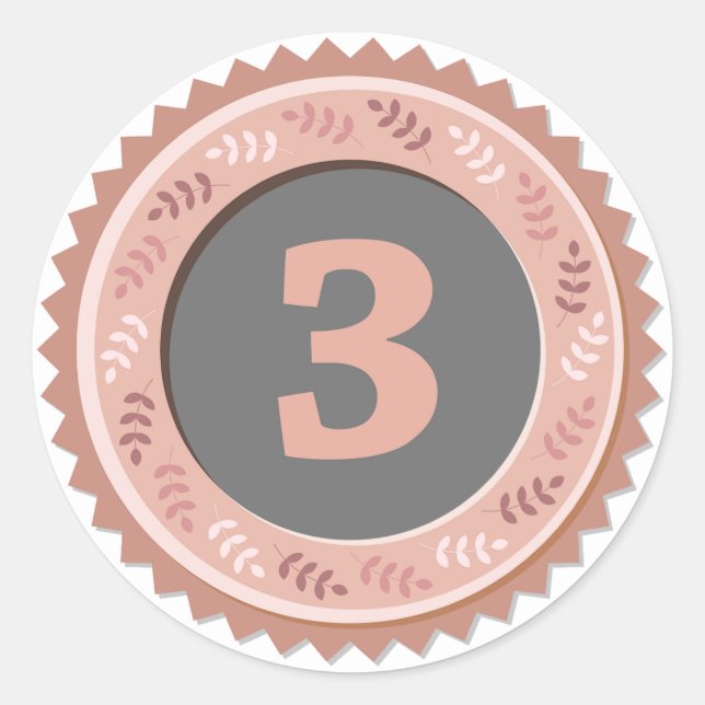 Adesivo Redondo 3rd Place Bronze Medal Dark (Frente)