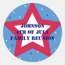 Adesivo Redondo 4º de julho estrelado estrelado americano vermelho