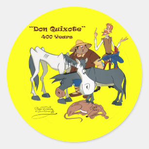 Adesivo Redondo 400 anos de @QUIXOTEdotTV de Don Quixote