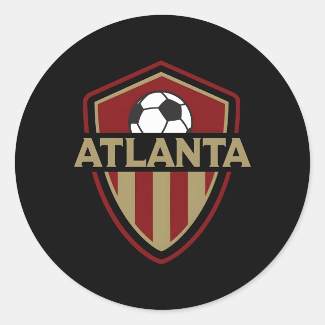 Adesivo Redondo 404 United Atlanta Soccer Ball Crachá Jersey (Frente)