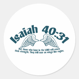 Adesivo Redondo 40:31 de Isaiah