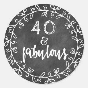 Adesivo Redondo 40 aniversário de 40 anos personalizados e fabulo